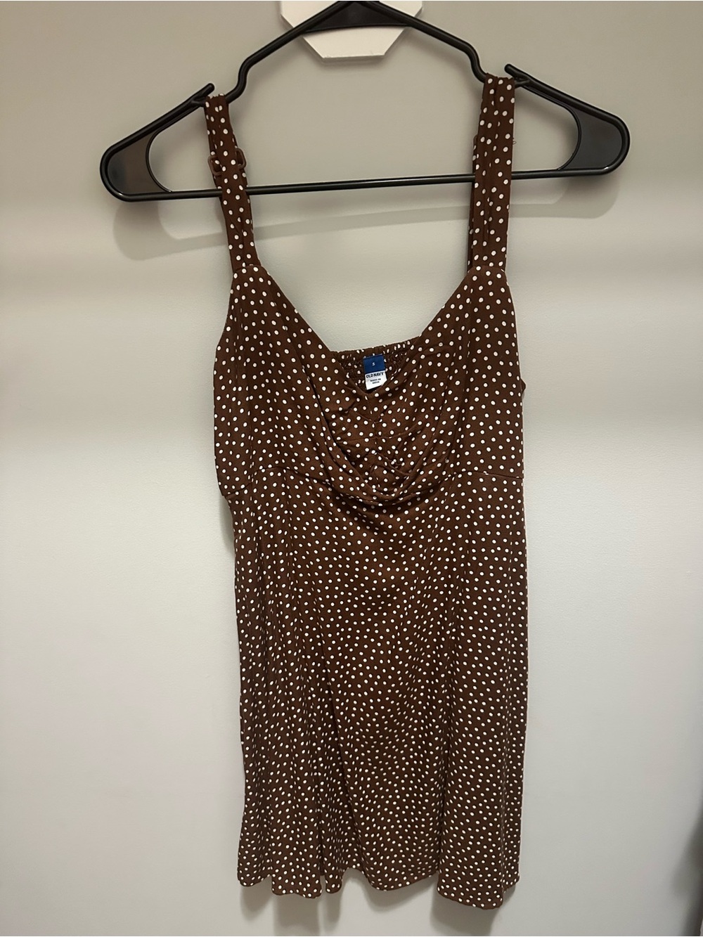 Old Navy Brown Polka Dot Fit and Flare Dress